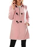 Allegra K Women Turn Down Collar A-line Longline Toggle Coat
