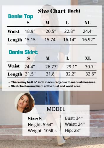 Womens Causal Elastic One Shoulder Denim Top Short Sleeve Shirt (Top, Medium)