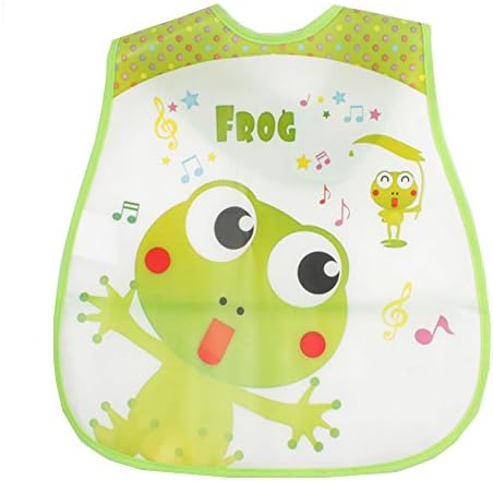 Bibs Cartoon Waterproof Fiber Cloth Infant Feeding Care (Frog)
