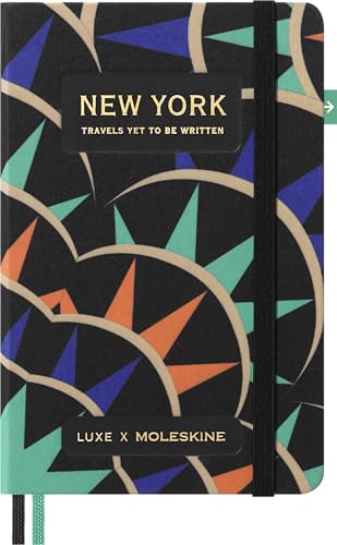 Moleskine Luxe New York City Notebook, Notebook with Travel Contents, Hard Cover in Fabric and Closure with Elastic, Pocket Format 9 x 14 cm