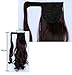 SWACC Women Long Straight/Curly Wavy Wrap Around Ponytail Extension Synthetic Hair Piece Clip in Hair extensions (Curly Wavy, Dark Honey Blonde-16#)