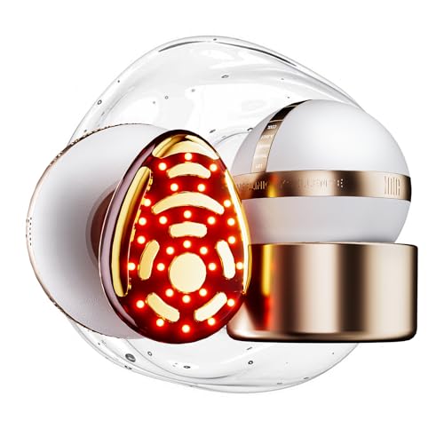 INIA SPHERA 8-in-1 Enhanced Microcurrent Facial Machine for Face and Neck - Red Light, Heating & Cooling, 5 Custom Modes, Skin Care and Home Glow