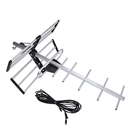 LINK BITS HD001 Antena Exterior aérea HDTV de Largo Alcance, Alcance Amplificado, 12 Elementos, Alta definición, (fácil de Instalar).