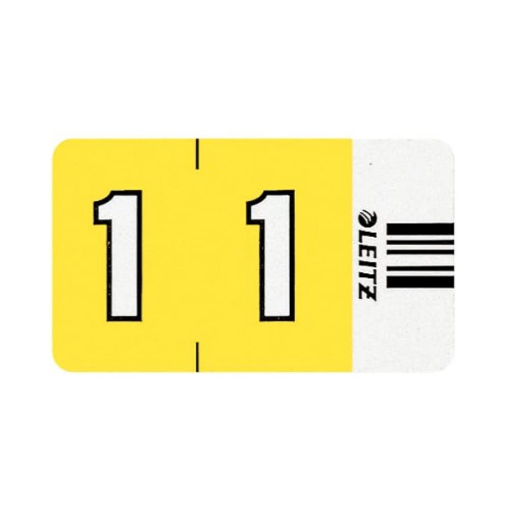 Leitz 66010000 Orgacolor Number Labels 1 100 in Pack Yellow