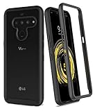 SunRemex Three Defense Designed for LG V50 ThinQ Case,LG V50 Case, Crystal Clear Full Body Shockproof Slim Fit Without Built-in Screen Protector Cover for LG V50 ThinQ Phone(Clear/Black)
