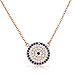 My Daily Styles 925 Sterling Silver Rose Gold-Tone Womens Evil Eye Hamsa White Blue CZ Pendant Necklace