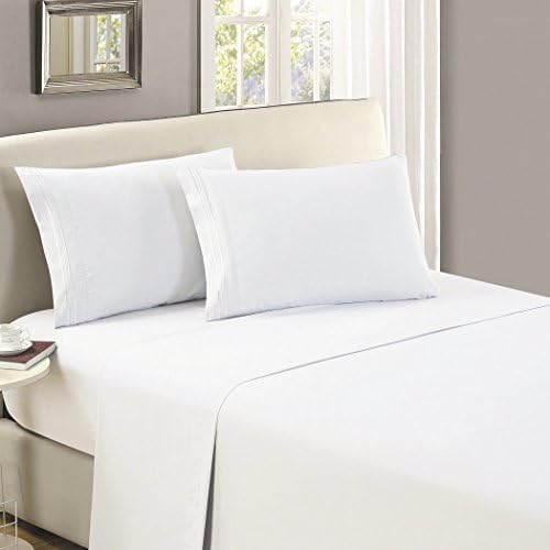 SuperLinen Hotel Brand 550 ThreadCount 1 Piece Flat Sheet Emperor White Solid 100% Egyptian Cotton