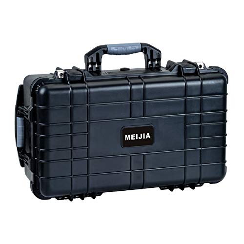 MEIJIA All Weather Rolling Waterproof Hard Camera Case with Retractable