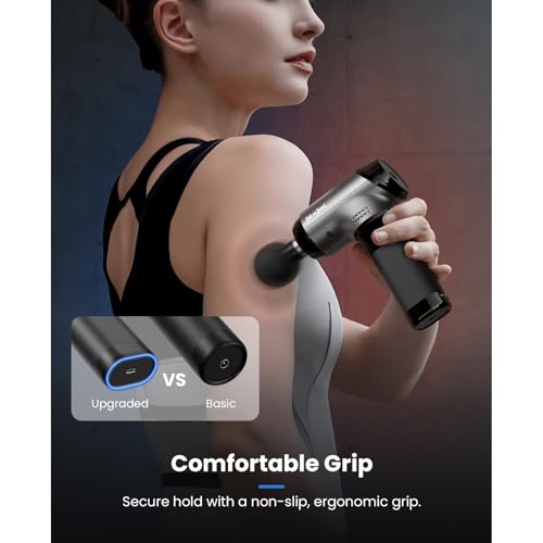 BOB AND BRAD Massage Gun with Heat Cold Thrapy, T2 Pro Massage Gun Deep Tissue Upgraded 4000mAh Battery, Percussion Muscle Massager for Athletes Recovery Pain Relief, Gifts for Men Women