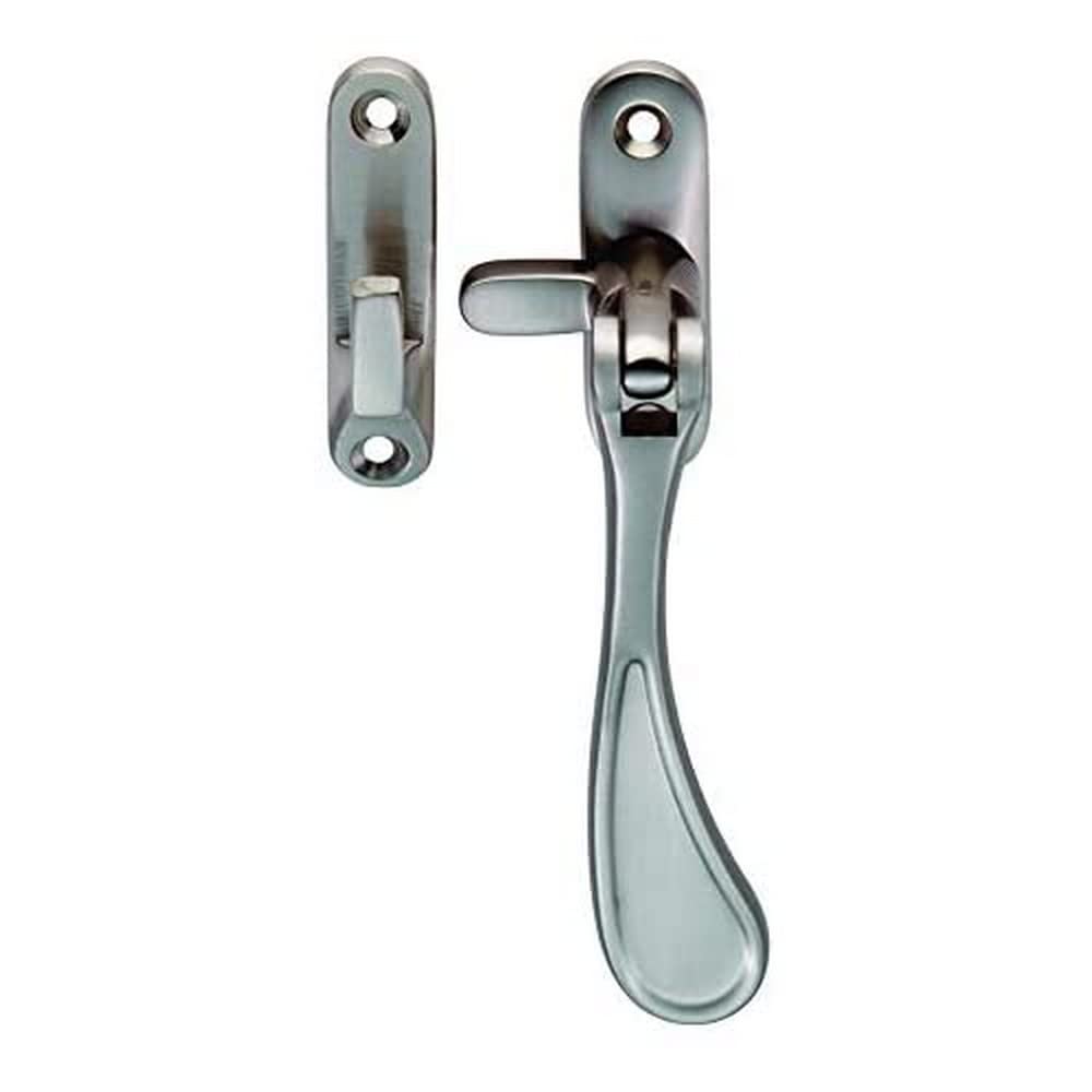 VICTORIAN - REVERSIBLE CASEMENT FASTENER WITH HOOK & MORTICE PLATE SATIN NICKEL