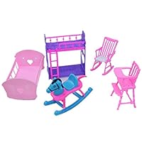 Qiyun Furniture Toys Dolls Accessories Pretend Play Furniture Set Toys for Barbie Dolls as Xmas Gifts for Kidsstyle:Baby room