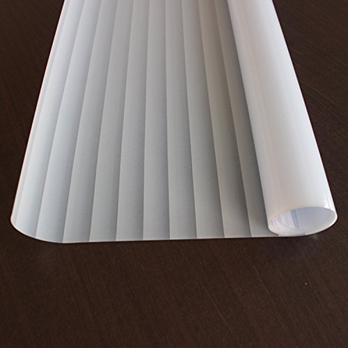 Bloss Frosted Stripes Window Film Temporary Privacy Window Cling Glass Window Films for Home Bathroom Kitchen Living ROM 17.7 Inch by 78.7 Inch
