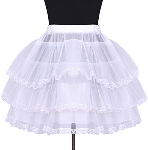 Sunny zeyu Girl's Short Lace Crinoline Underskirt Petticoat (White)