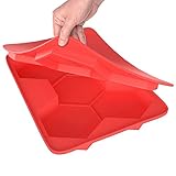 GuteKüchen Hexagonal Silicone Burger Press with 5 Divisions for Tasty and Healthy Patties that Easily Stacks for Freezer and Chiller Storage, also Safe and Perfect for Outdoor Picnic or Party. Red