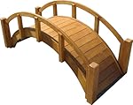 SamsGazebos Miniature Japanese Waterproof Wood Garden Bridge, 29-Inch, Tan