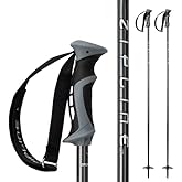 Zipline Blurr 16.0 Graphite Composite Downhill Ski Poles - Lightweight, Durable, Freeride All-Mountain, Ergonomic Grip, Ideal for All-Mountain Skiing