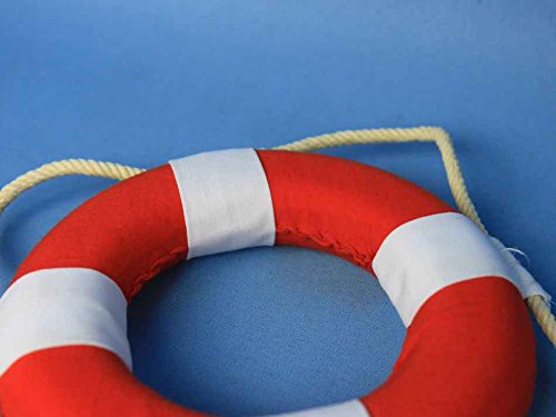 Vibrant-Red-Decorative-Lifering-With-White-Bands-6-Life-Preserver-Decoration Vibrant-Red-Decorative-Lifering-With-White-Bands-6-Life-Preserver-Decoration