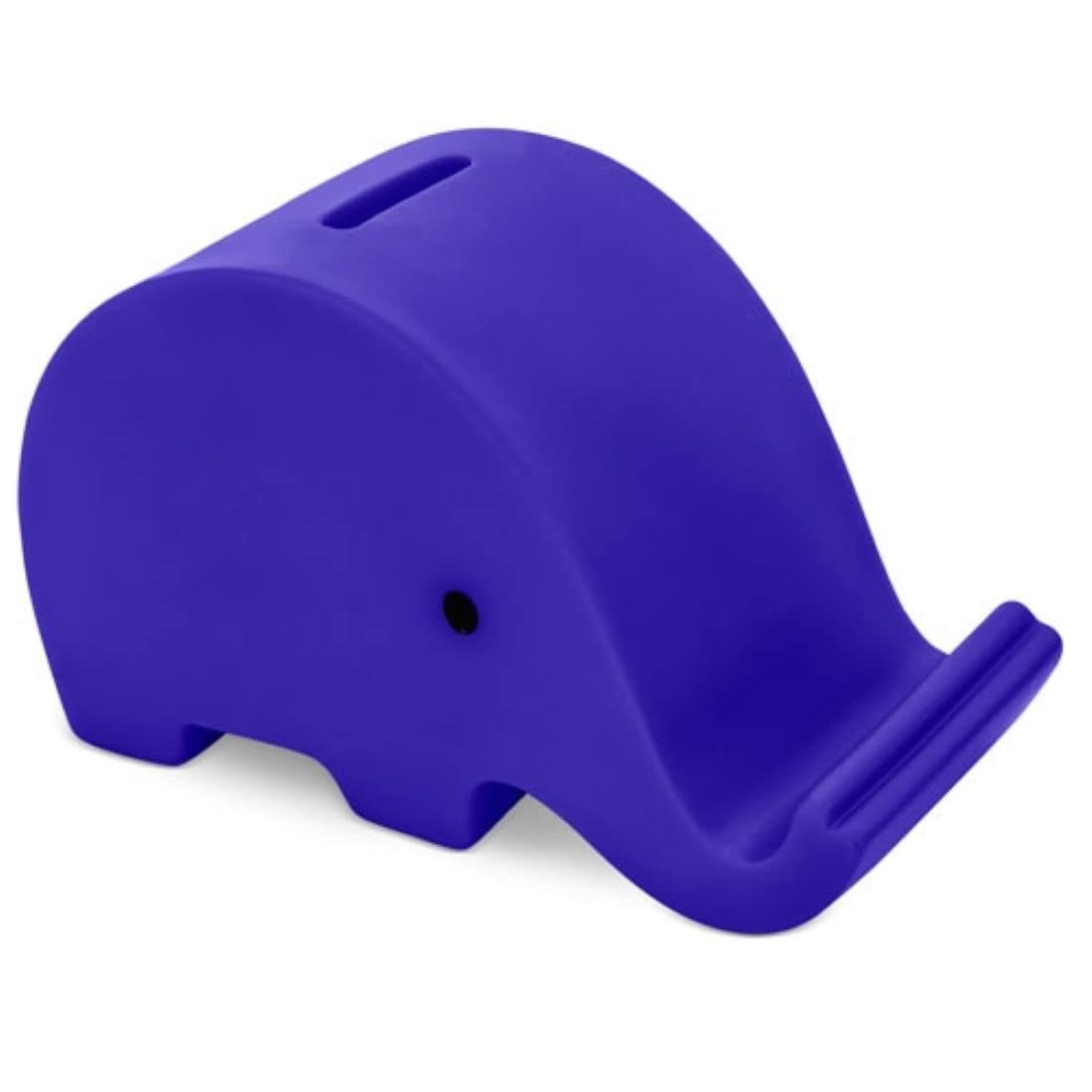 PVC Elephant Pig Mobile Phone Holder Money Box with Soft Body in Bright Colors. Original small children's piggy banks with stopper. Light and Resistant Travel Piggy Bank. (Blue)