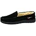 Alpine Swiss Yukon Mens Suede Shearling Slip On Moccasin Slippers Black 11 M US