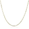 14K Gold Plated Dainty Choker Necklace for Women Girls | Snake Chain, Cuban Link, Paperclip, Ball Beaded Chain, Tennis Chain, Natural Freshwater Pearl Necklace Fashion Jewelry for Gift