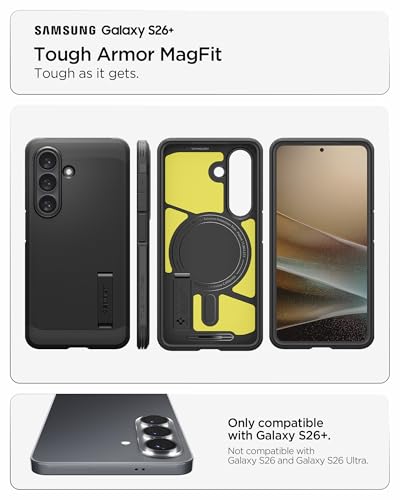 Spigen Tough Armor MagFit for Samsung Galaxy S26 PLUS case cover [MagSafe Compatible] - Black