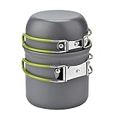 wuudi Camping Equipment, Outdoor Camping Pots and Pans Set 2PCS Camping Cookware