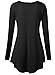 BaiShengGT Womens Long Sleeve Flared Tunic Top Medium Black