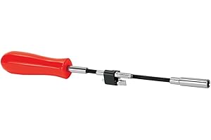 Powerbuilt Carburetor Adjusting Tool – Flexible Shaft Carb Adjustment Tool for Hard-to-Reach Idle & Mixture Screws, Includes Screwdriver, 5 mm Socket, & Hex Bit for 1979+ GM Carburetors – 648595