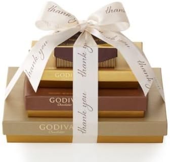 GODIVA Chocolatier Sweet Surprise Gift Tower, Thank You Ribbon