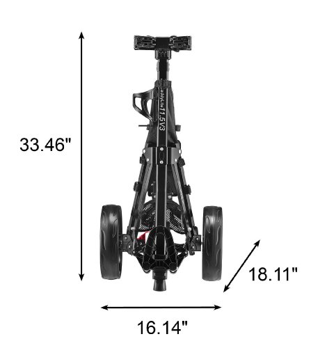 CaddyTek Deluxe 3 Wheel Golf Push Cart V3 - Image 7