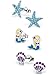 925 Sterling Silver Set of 3 Pairs Blue Mermaid, Purple Seashell, Blue Crystal Starfish Stud Earrings for Girls (Nickel Free)