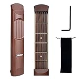 COWEEN Pocket Guitar Rosewood 6 Strings 6 Frets Guitar Practice Tool for Beginner Brown