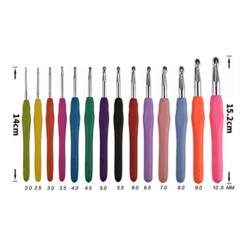 49Pcs Crochet Hooks Set, Knitting Needle Kit with Organizer Case, Soft Grip Crochets and Complete Accessories, Small Volume, Convenient to Carry