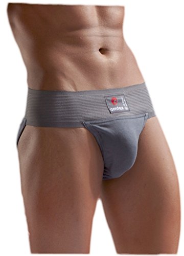 Omtex Men's Athletic Tokyo Stretchable Supporter Back Covered with Cup Pocket, Ideal for Workout and Sports Quick Dry Moisture Wicking Underwear Grey - X-Small