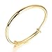 Girl Era 18K Elegant Simple Polished Bangle Bracelet Circle Charms Gold Braelets