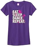 Threadrock Big Girls' Eat Sleep Dance Repeat Fitted T-Shirt