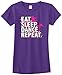 Threadrock Big Girls' Eat Sleep Dance Repeat Fitted T-Shirt