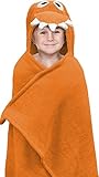 Hooded Towel For Kids, Oversize Cotton Character Hood Towel – Makes Getting Dry Fun - Ideal Beach Towels for Toddlers & Small Children - Use at the Pool or Bath Time, 26 x 45”, Dino