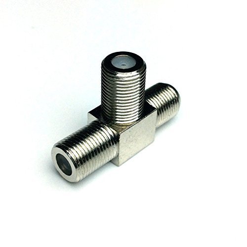 2 Pack CESS F-Type Female to Dual Female - T Type 3 Way RF Coax connector - F 3-Female (LW)