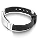 MeMeDIY Silver Tone Black Stainless Steel Rubber Bracelet Bangle - Customized Engraving