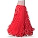 ROYAL SMEELA Women's Belly Dance Chiffon Skirt ATS Voile Maxi Full Dress Bellydance Skirts Red One Size