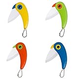 Mini Ceramic Knife, Exlif Pocket Folding Knives Set 4 Colors- Mini Kitchen Fruit Paring Cutters