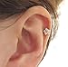 ONE PIECE 16g 1.2mm 316L surgical stainless steel CZ Flower Stud Earring Nickel Free Lead Free