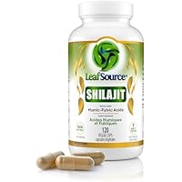 LeafSource SHILAJIT 120 Vegetarian Capsules, Made in Canada, 70% Fulvic and 30% Humic Acid, Supports Healthy Bones and Contai