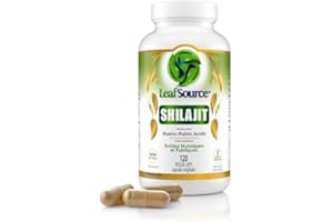 LeafSource SHILAJIT 120 Vegetarian Capsules, Made in Canada, 70% Fulvic and 30% Humic Acid, Supports Healthy Bones and Contai