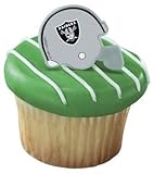 NFL Oakland Raiders Football Helmet Cupcake Rings - 24 pcs