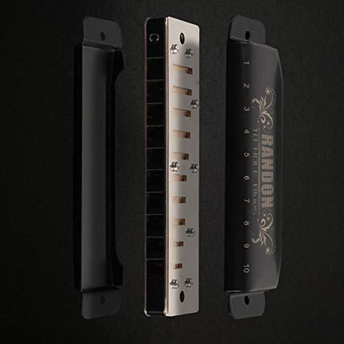 image for Harmonica,Randon Harmonica Key of C Blues,10 Holes 20 Tones Holder,wit
