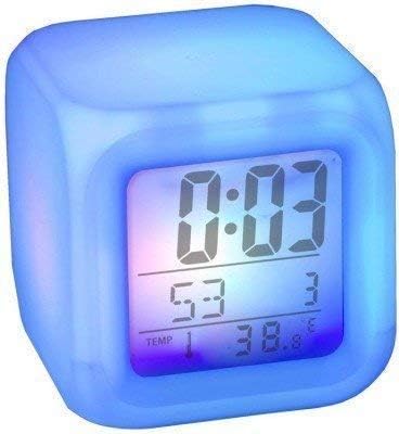 FK MART 7 Colour Changing LED Digital Alarm Clock with Date, Time, Temperature for Office and Bedroom Glowing Led Table Alarm Clock - Digital Display of Time & Temperature-1 PIS