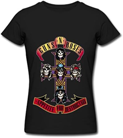 Guns N Roses Cross Logo Graphic T Shirt For Women Black M