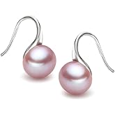 Pink Freshwater Cultured Pearl Earrings for Women AAAA Quality in Sterling Silver (8mm) - PremiumPearl